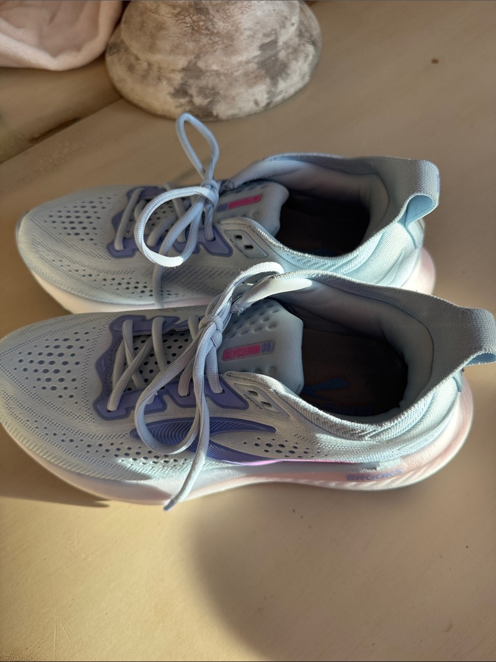 Brooks Women's Pale Blue Running Shoes with Lilac Details - Picture 4 of 10